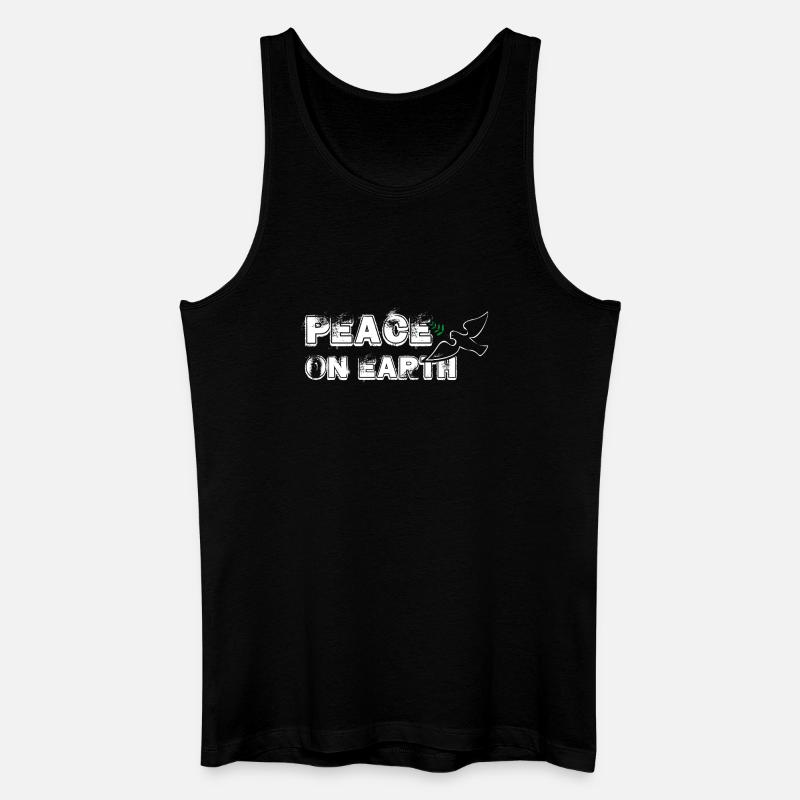 Peace on Earth | with Bird - Männer Bio Tank Top - Schwarz