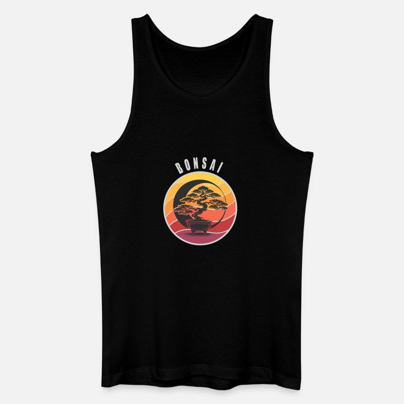 Bonsaï Coucher de soleil - Débardeur bio Homme - noir