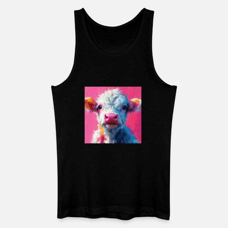Pink Cow - Männer Bio Tank Top - Schwarz