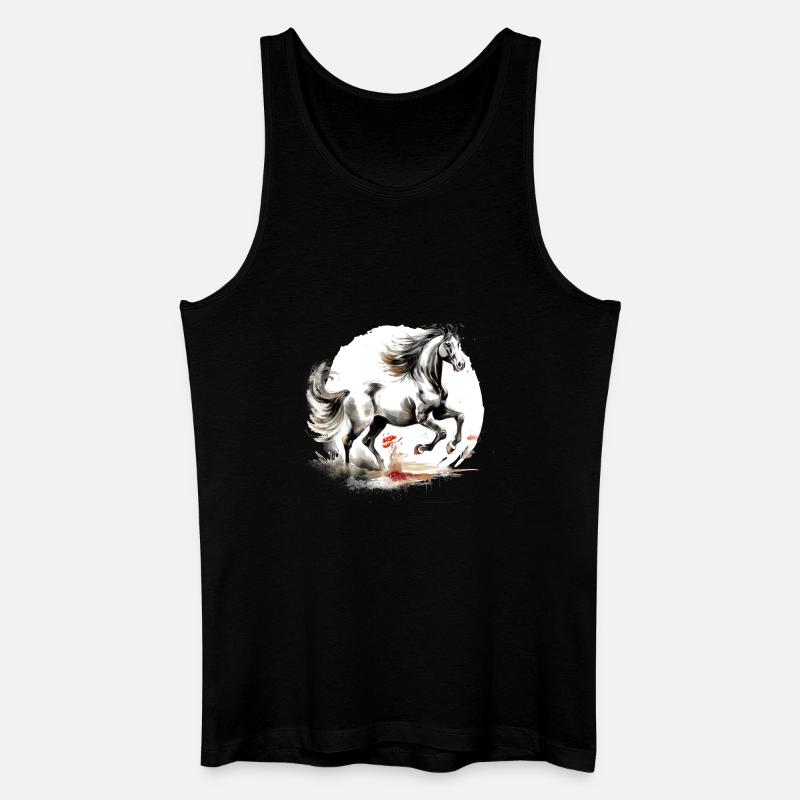 Chinesisches Sternzeichen Pferd - Männer Bio Tank Top - Schwarz
