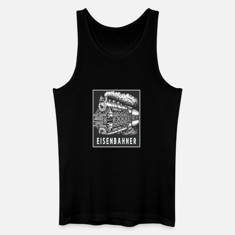 Dampflok Eisenbahner Retro - Männer Bio Tank Top - Schwarz