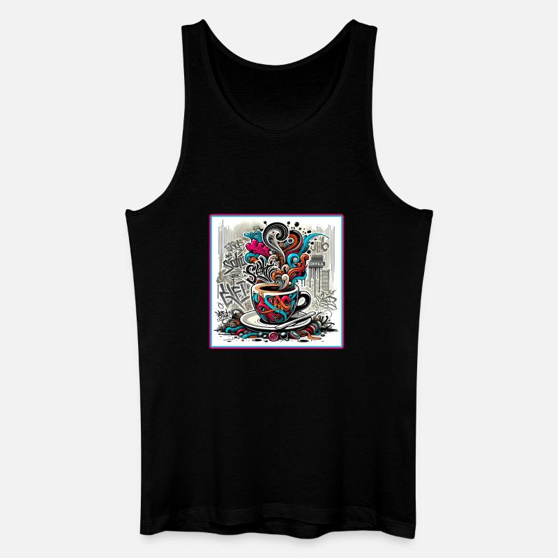 Espresso Graffiti - Männer Bio Tank Top - Schwarz