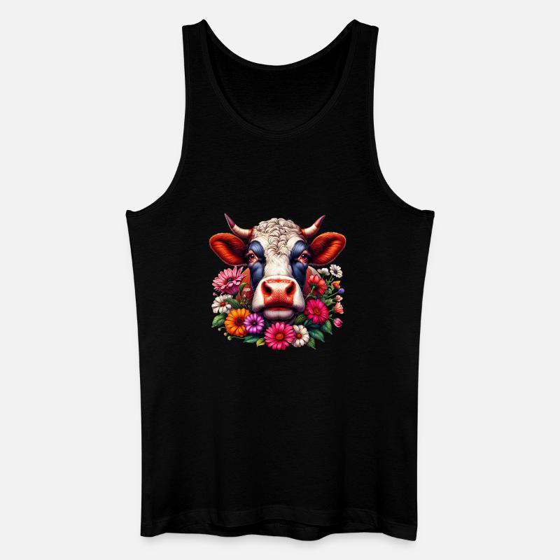 Kuh - Männer Bio Tank Top - Schwarz