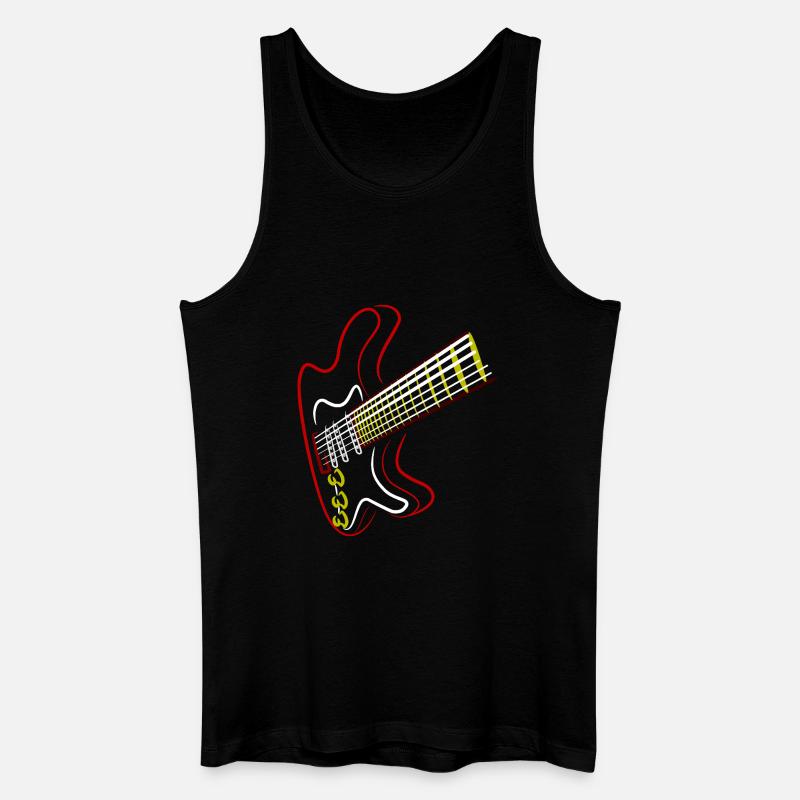 Elektrische Gitarre Neon Design - Männer Bio Tank Top - Schwarz