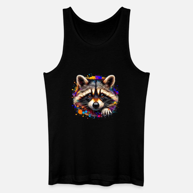 Waschbär - Männer Bio Tank Top - Schwarz