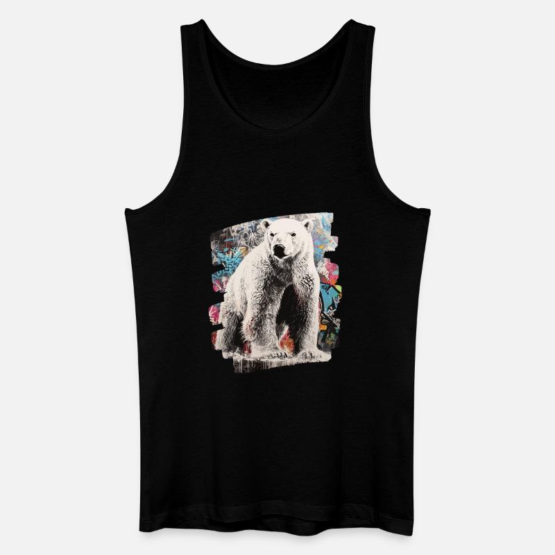 Eisbär Graffiti Sprayer - Männer Bio Tank Top - Schwarz