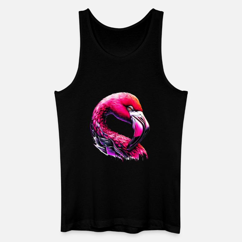 Flamingo - Männer Bio Tank Top - Schwarz