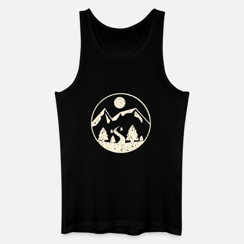 Kreis Bergszene - Männer Bio Tank Top - Schwarz