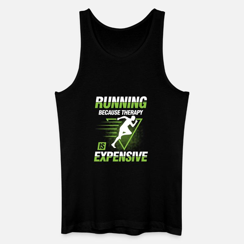 Running because therapy is expensive - Männer Bio Tank Top - Schwarz