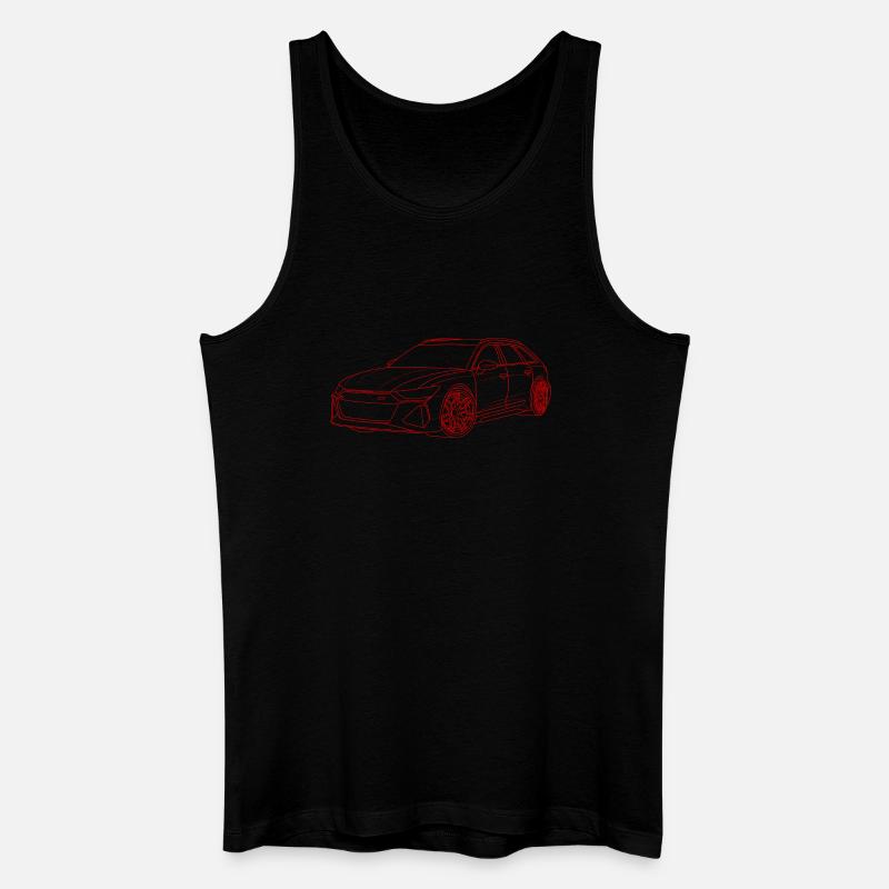 Auto outline rot - Männer Bio Tank Top - Schwarz