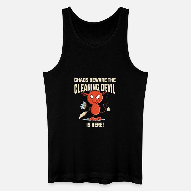 Funny Cleaning Devil Cleaning Cleaner Saying - Men’s Organic Tank Top - black