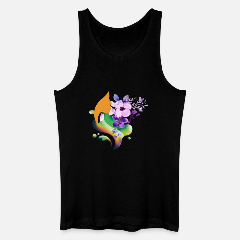 Blumenregenbogen-Silhouette - Männer Bio Tank Top - Schwarz