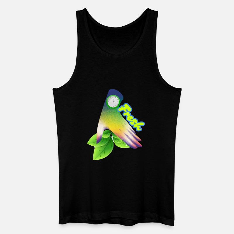 Design der frischen Gradient-Blattuhr - Männer Bio Tank Top - Schwarz