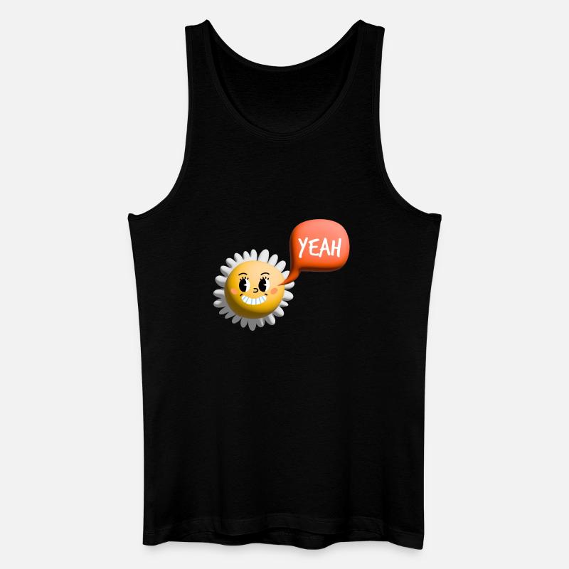 sonne yeah 3d - Männer Bio Tank Top - Schwarz