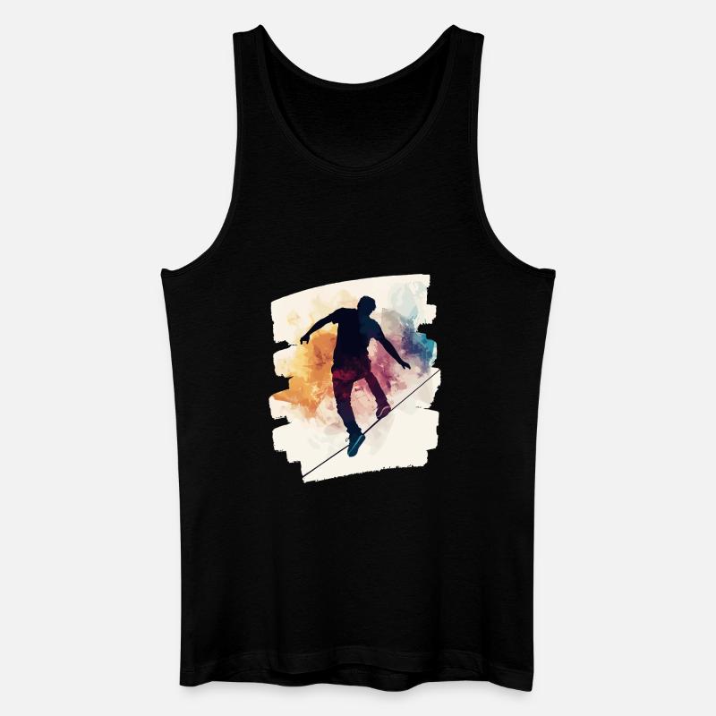 Slackline Slacklining Balance - Männer Bio Tank Top - Schwarz