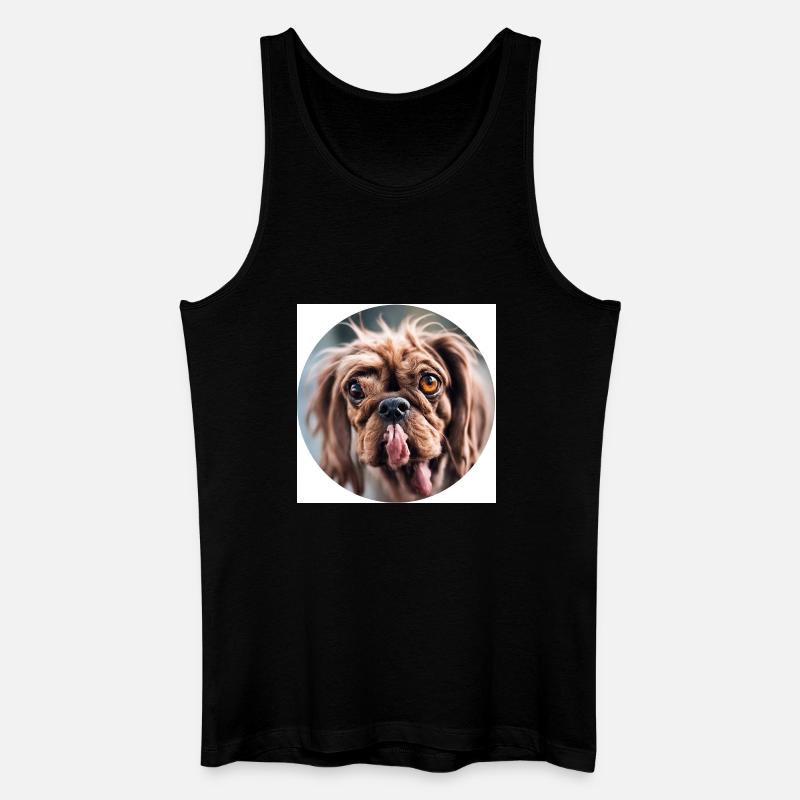 Hässlicher Hund Rundausschnitt - Männer Bio Tank Top - Schwarz