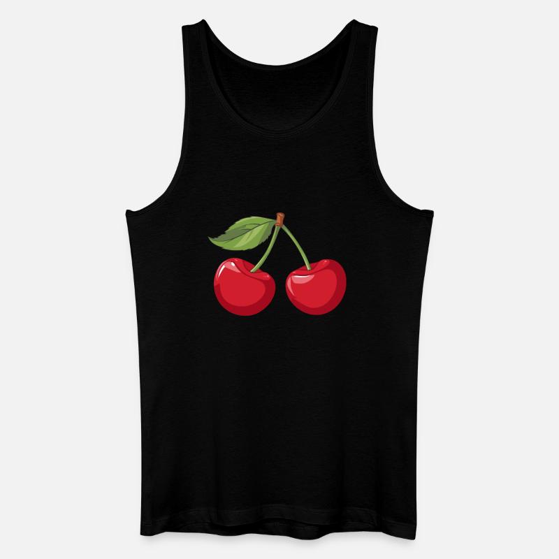 Lebendige Kirsche Illustration - Männer Bio Tank Top - Schwarz