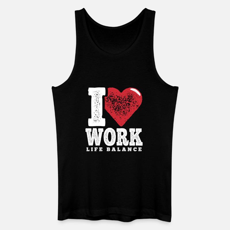 I Love Work-Life-Balance - Männer Bio Tank Top - Schwarz