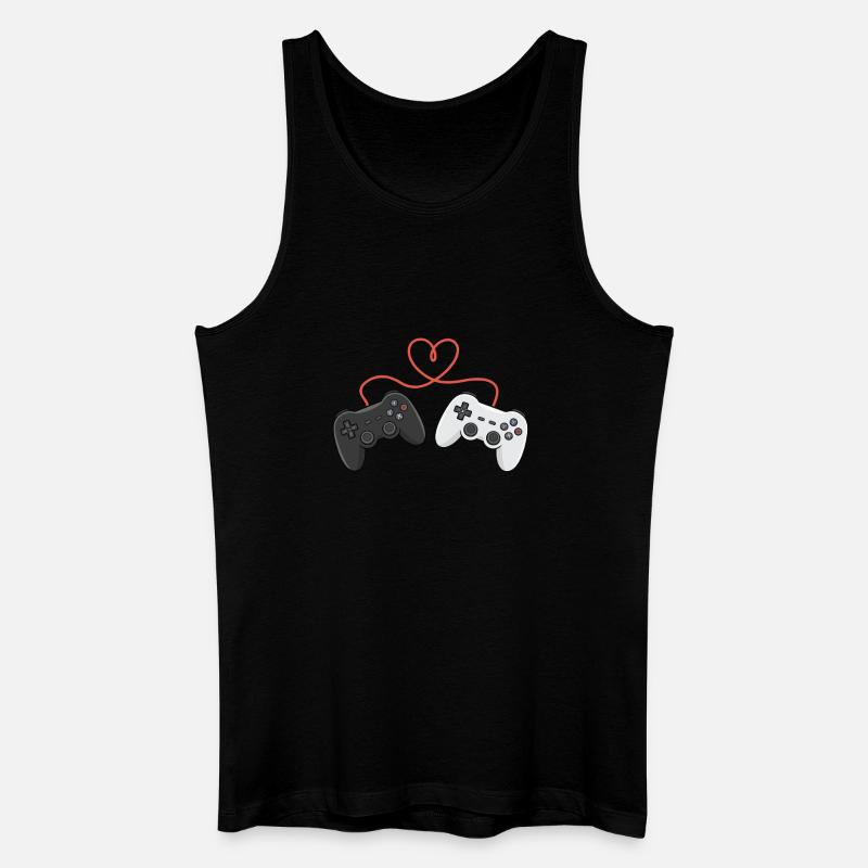 Heartwired Controllers Duo - Men’s Organic Tank Top - black