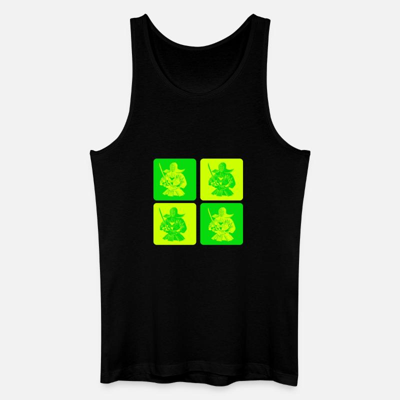 Pop Art Kendo Samurai - Männer Bio Tank Top - Schwarz