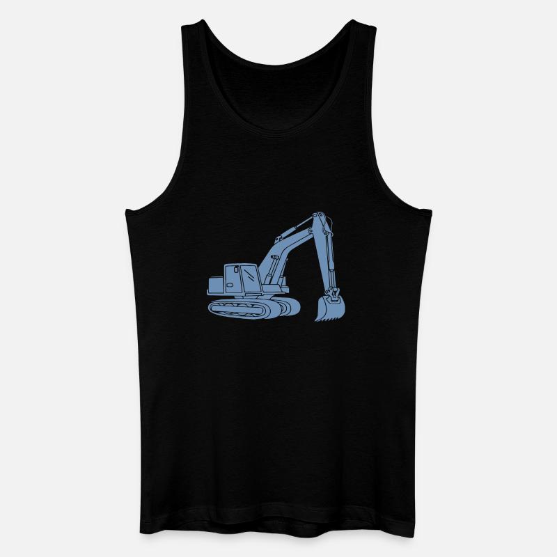 Bagger Silhouette Baugeräteführer Tiefbau - Männer Bio Tank Top - Schwarz