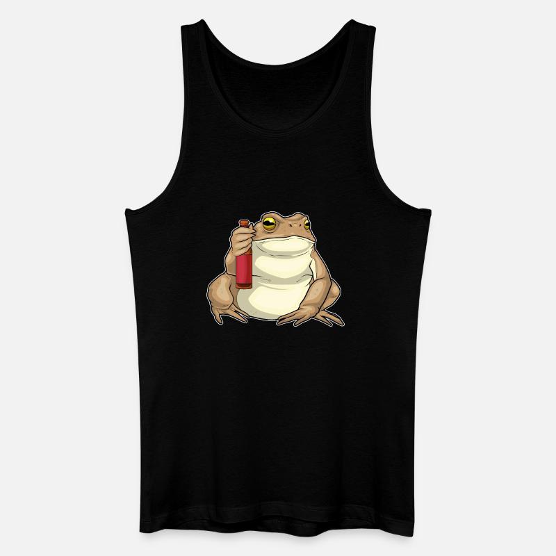 Frosch Flasche Bier - Männer Bio Tank Top - Schwarz