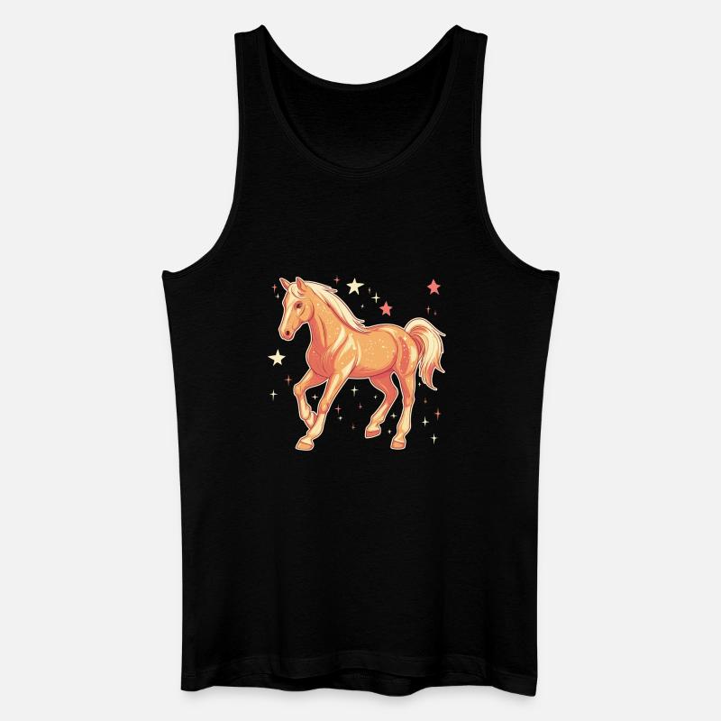 Pferd mit Sternen - Männer Bio Tank Top - Schwarz