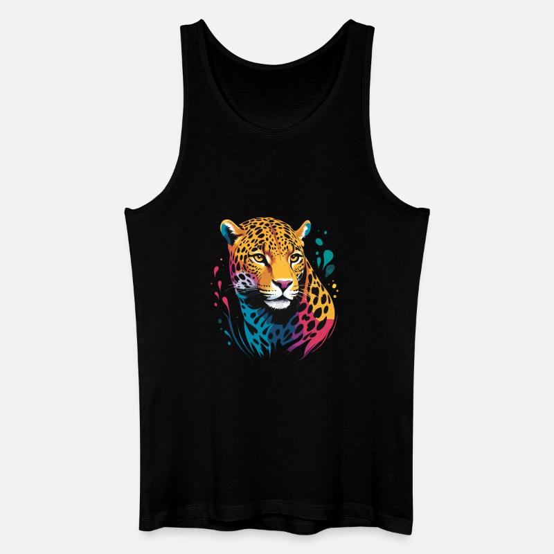 Jaguar Kopf GERENDERT - Männer Bio Tank Top - Schwarz