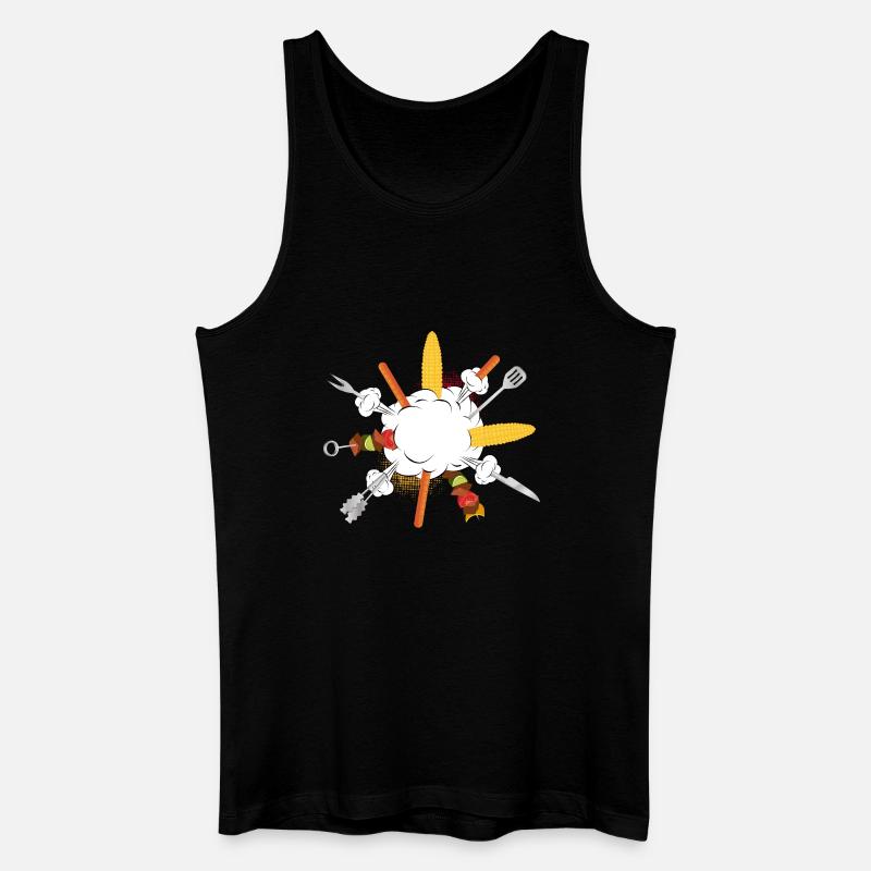 Grill-Explosion – Comic-Motiv für echte Kerle - Männer Bio Tank Top - Schwarz