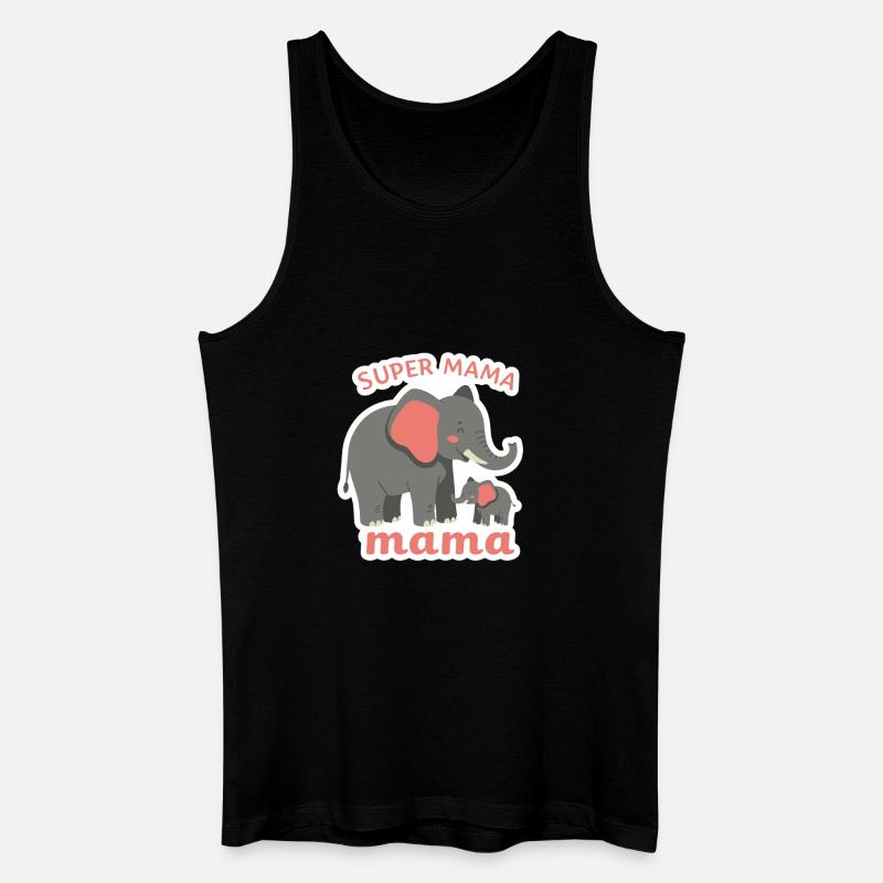 Super Elefant Mama - Männer Bio Tank Top - Schwarz