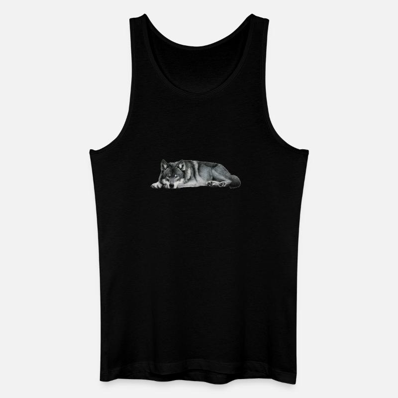 wolf - Männer Bio Tank Top - Schwarz