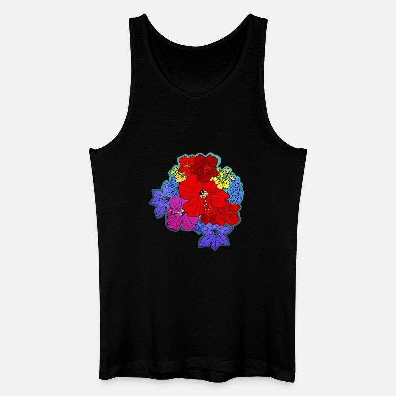 Blütenmeer farbig - Männer Bio Tank Top - Schwarz