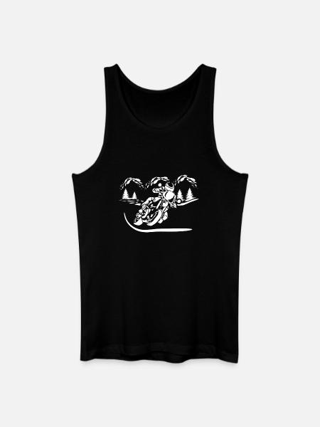 Motorrad Waldsilhouette - Männer Bio Tank Top - Schwarz