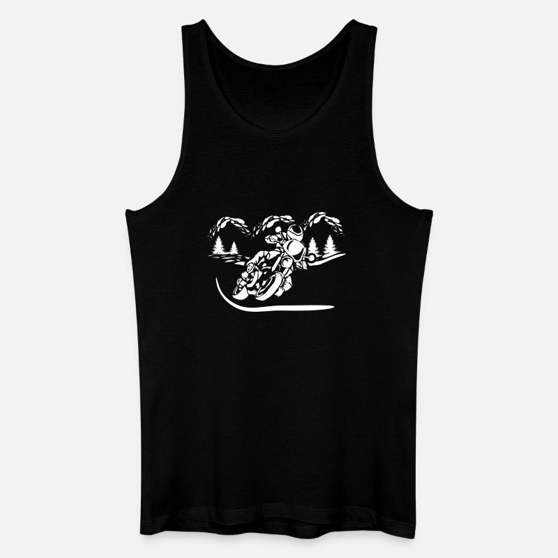 Motorrad Waldsilhouette - Männer Bio Tank Top - Schwarz