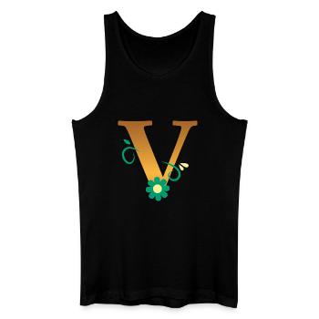V - Männer Bio Tank Top - Schwarz - Vorne