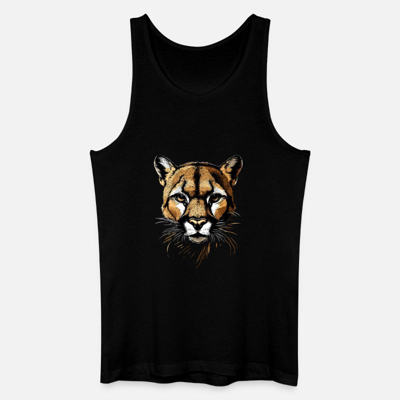 Panter Leopard Stor Kat Sød Store Kat Katte - Økologisk tanktop til mænd - sort