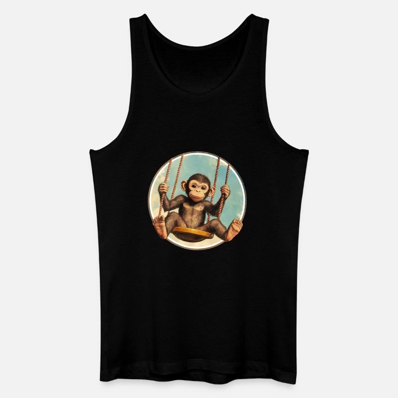 Affenschaukel – Locker bleiben! - Männer Bio Tank Top - Schwarz