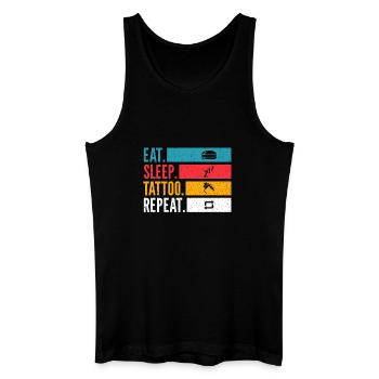 Eat Sleep Tattoo Repeat Ink Style - Männer Bio Tank Top - Schwarz - Vorne