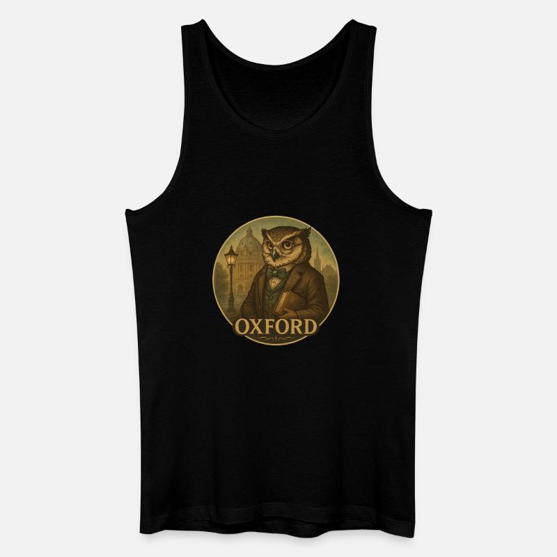 Professor Eule – Oxford Wisdom - Männer Bio Tank Top - Schwarz