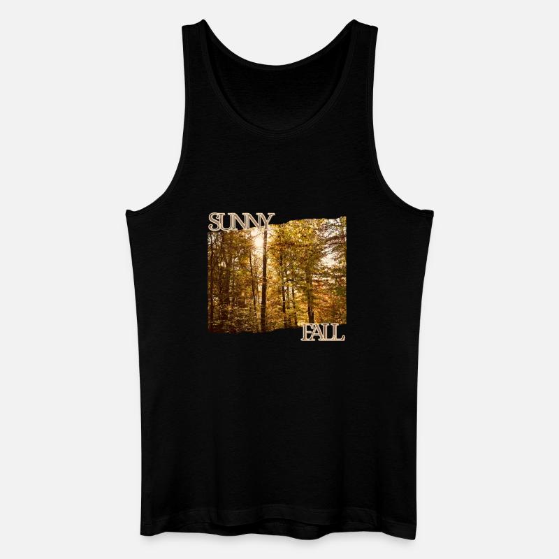 Sunny Fall - Herbstsonne im Wald - Männer Bio Tank Top - Schwarz