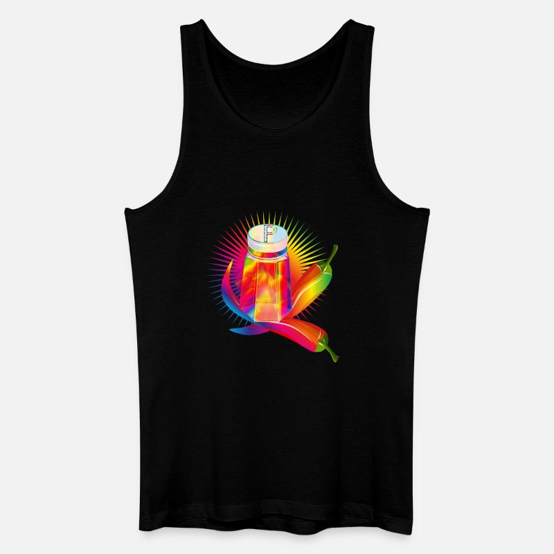 Bunter Pfefferstreuer mit scharfen Chilis - Männer Bio Tank Top - Schwarz