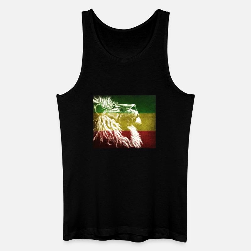 Reggae Löwenflagge Kunst - Männer Bio Tank Top - Schwarz
