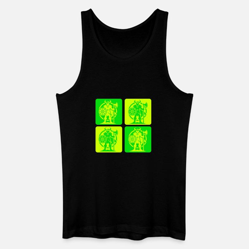 Nordischer Wikinger Silhouette - Männer Bio Tank Top - Schwarz