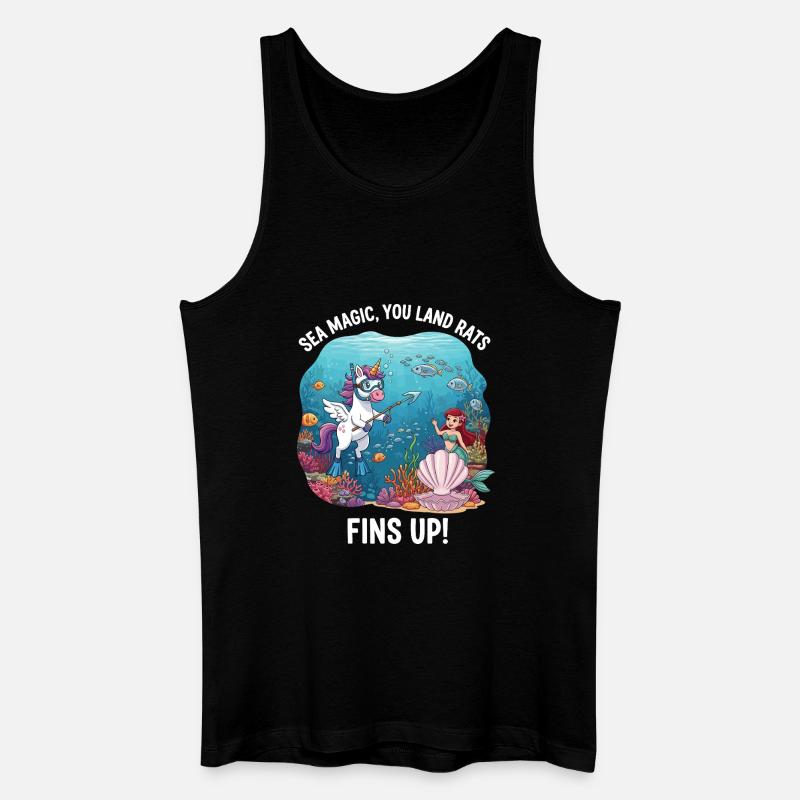 Meeresmagie mit Einhorn - Männer Bio Tank Top - Schwarz