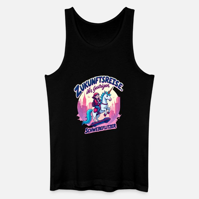 Zukunftritt mit Einhorn - Männer Bio Tank Top - Schwarz