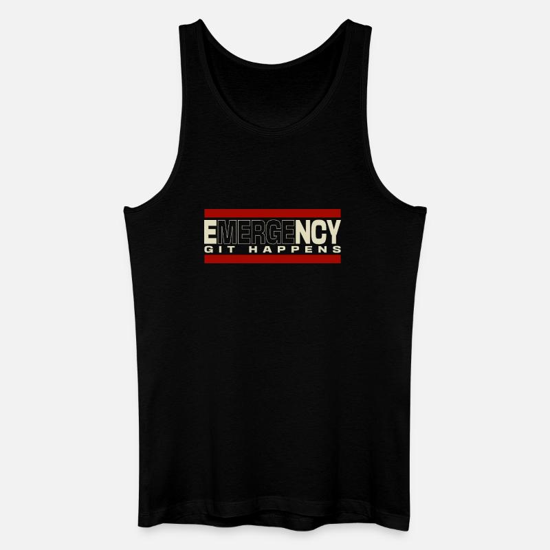 Nerd geek emergency git happens - Männer Bio Tank Top - Schwarz