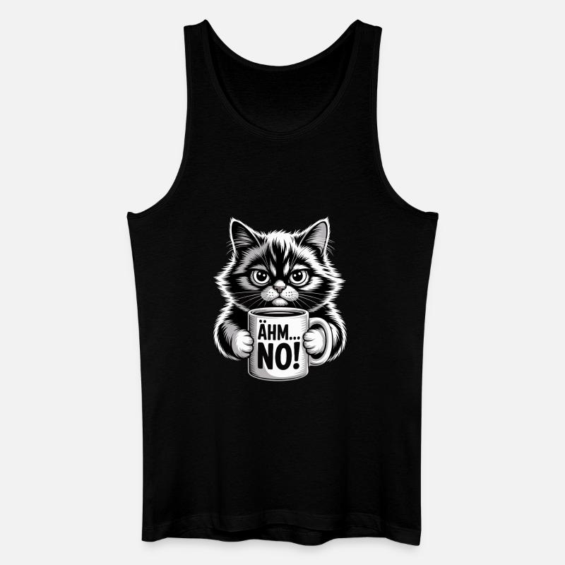 Mikrometer... Nej! Kat Med Kaffe Humor - Økologisk tanktop til mænd - sort