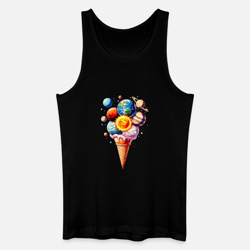 Planeten Eiscreme Waffel Eis - Männer Bio Tank Top - Schwarz