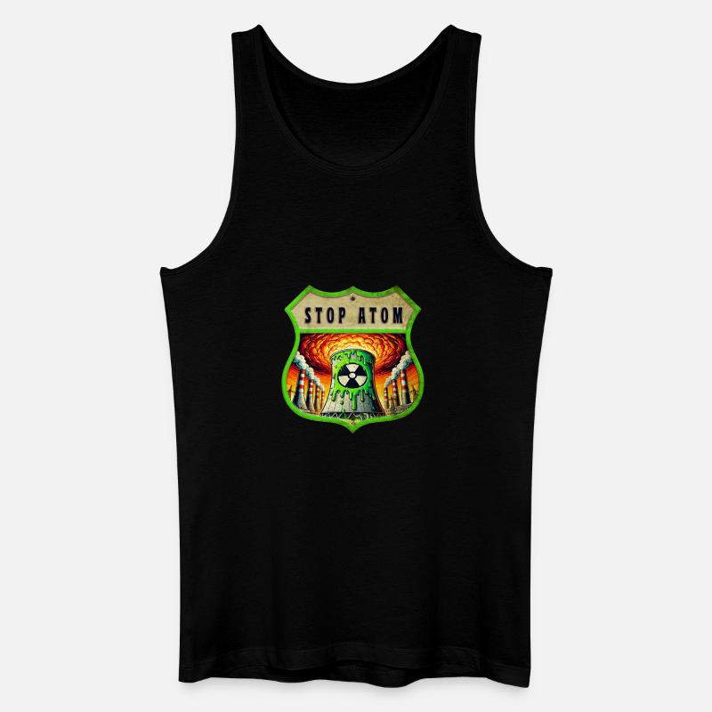 Stop Atom Wappen Design - Männer Bio Tank Top - Schwarz