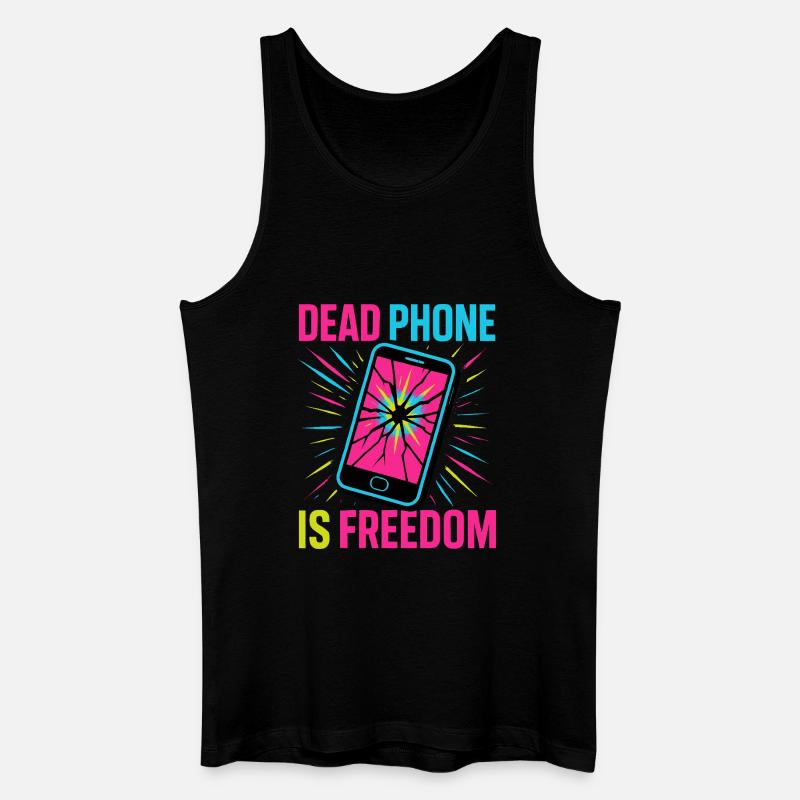 Dead Phone is Freedom - Männer Bio Tank Top - Schwarz